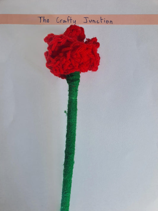 Crochet Red Rose